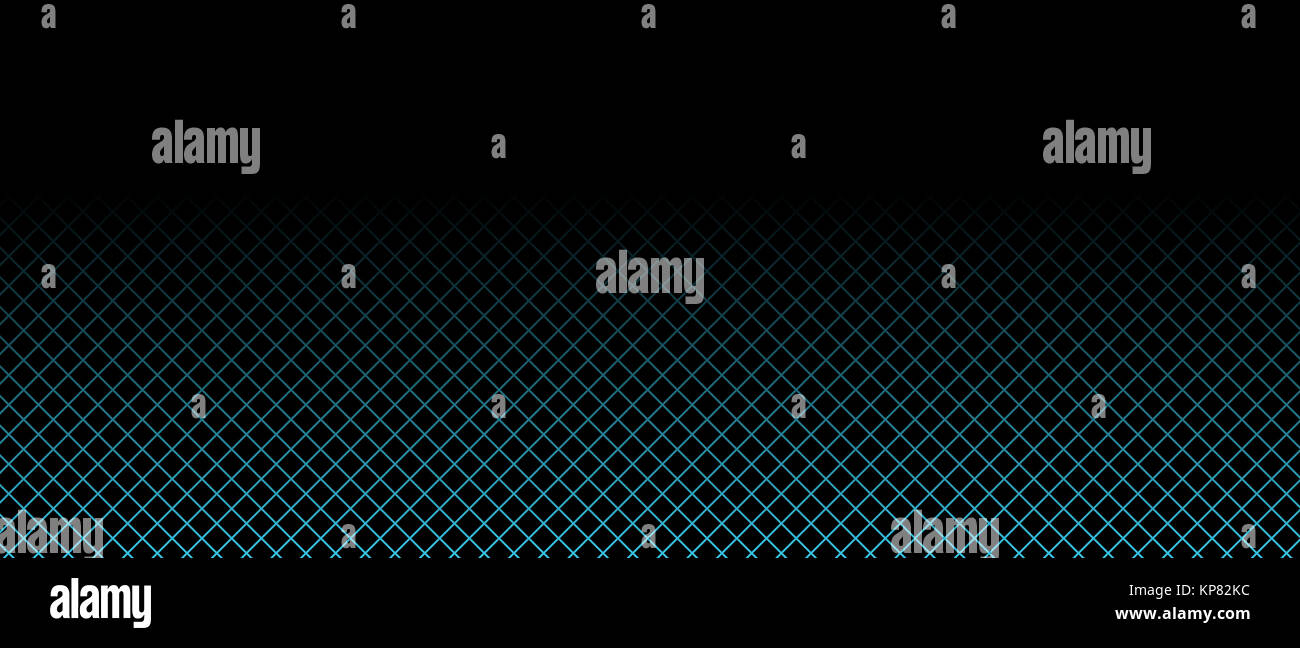 Gittermuster mit türkisem Farbverlauf auf schwarzem Hintergrund Stock Photo