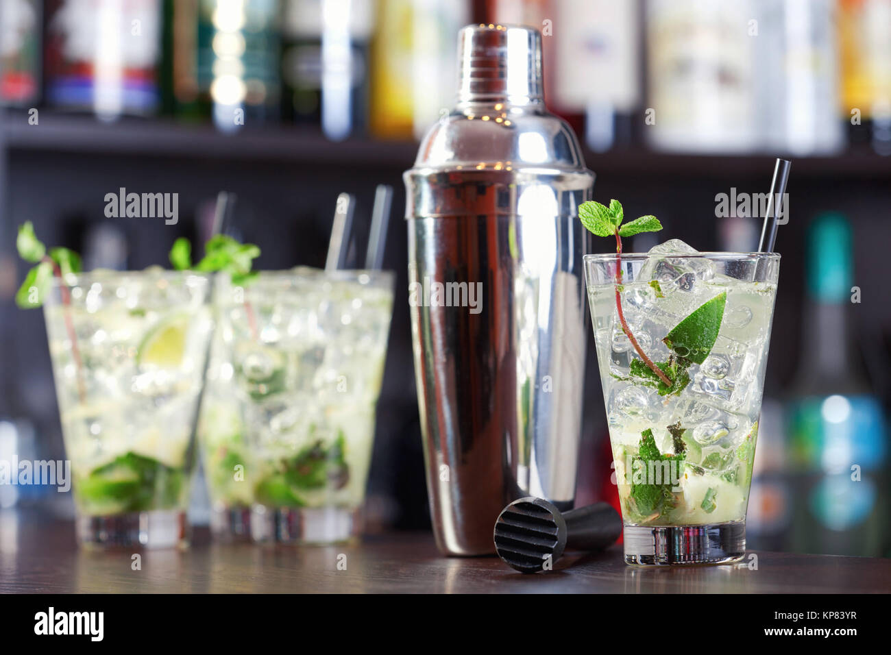 Cocktail mojito in plastic glass with ice Stock Photo by ©eduardkraft  11955436
