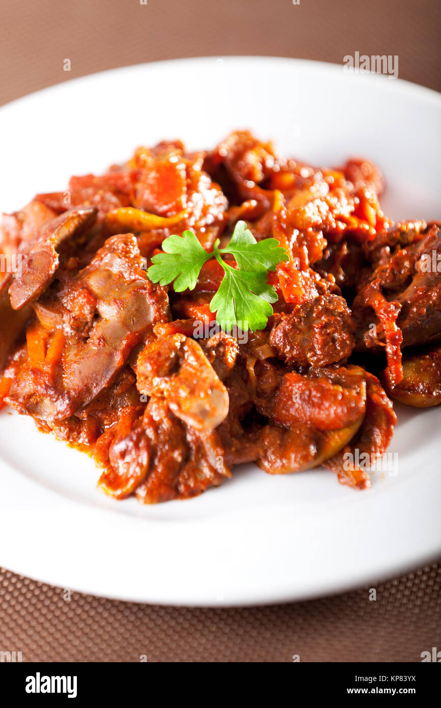 Chicken livers with tomato sauce,Chicken livers with tomato sauce