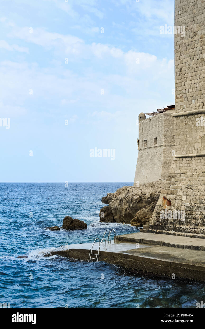 beach on the walls of dubrovnik Stock Photo