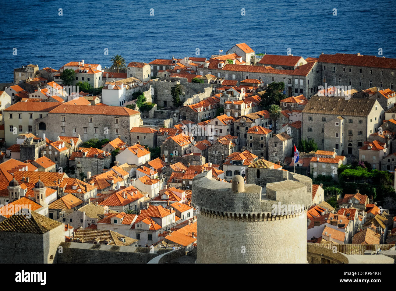 old town of dubrovnik with tower Stock Photo