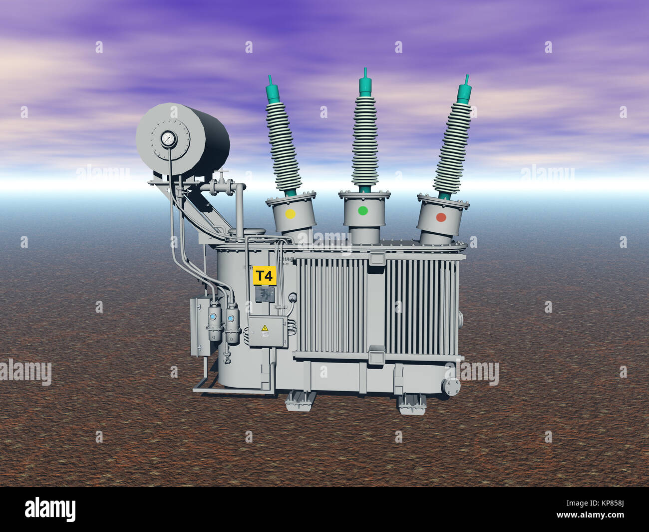 Electricity generator on field Stock Photo - Alamy