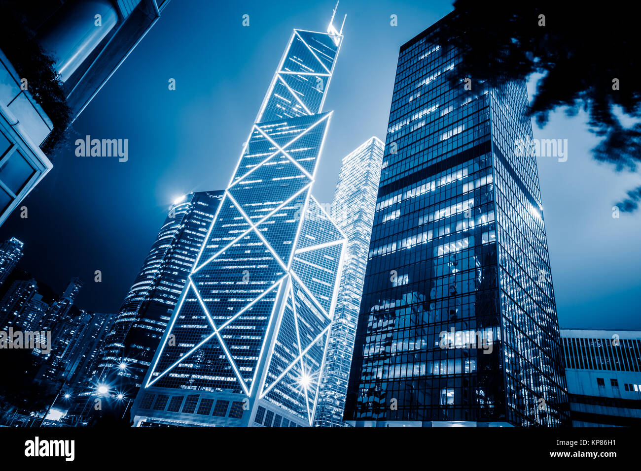 low angle view of skyscrapers in city of China Stock Photo - Alamy