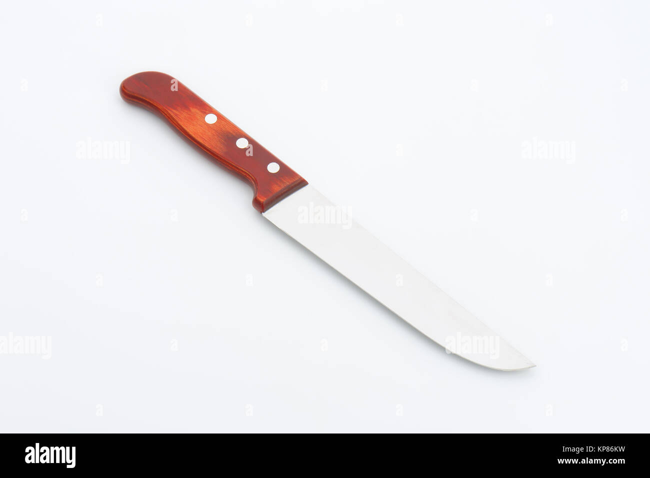 Wood handle slicing knife Stock Photo