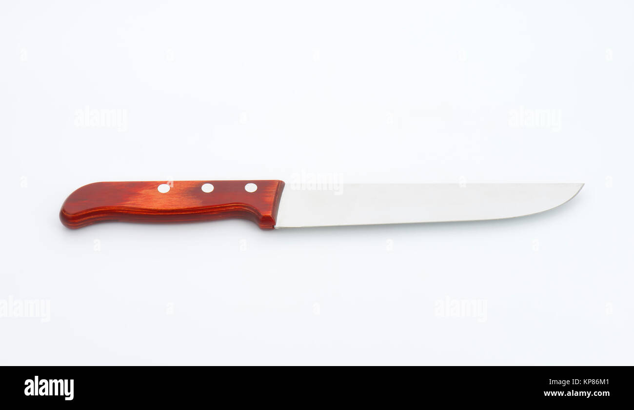 Wood handle slicing knife Stock Photo
