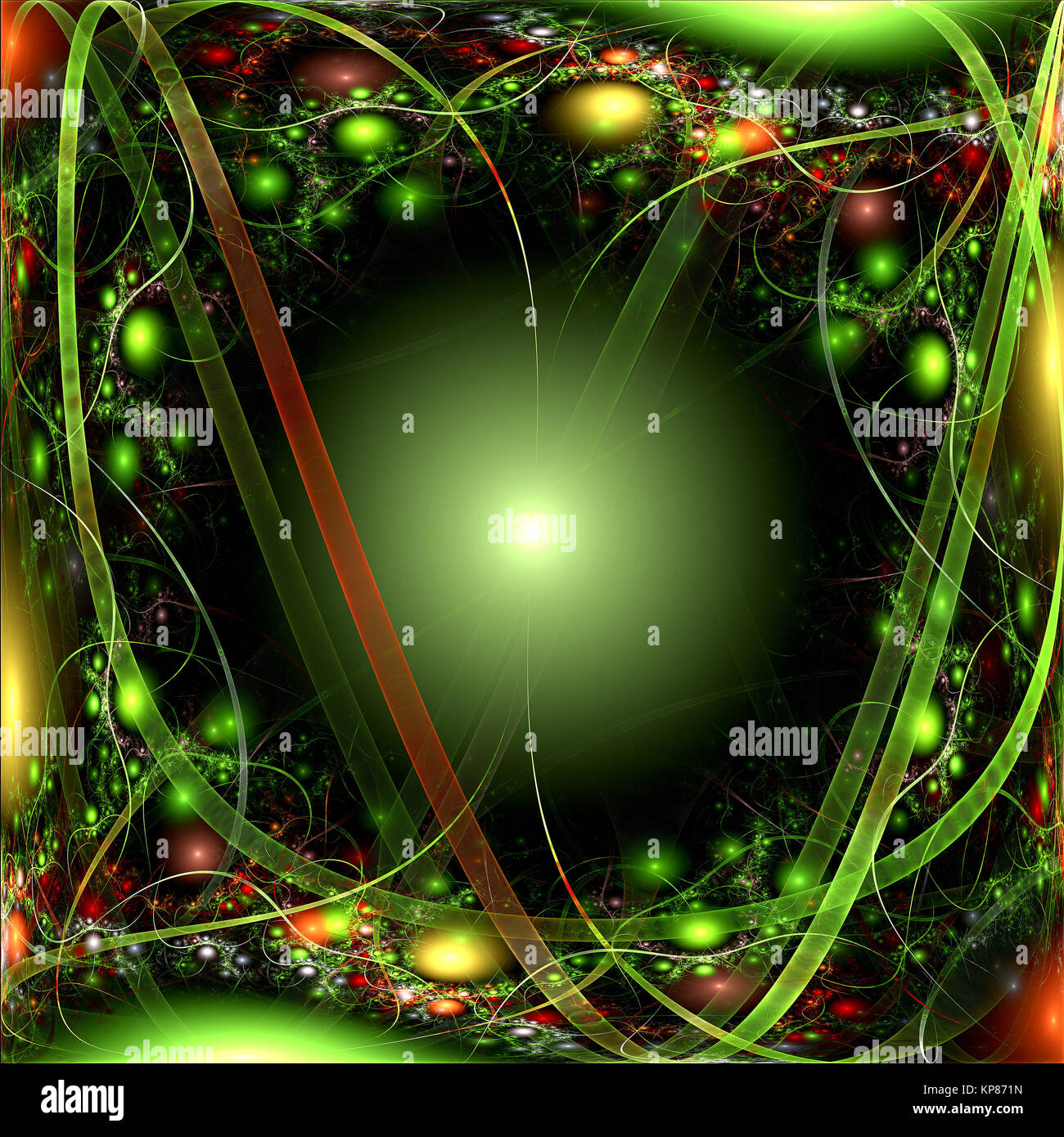 Green abstract festive frame computer-generated image Stock Photo