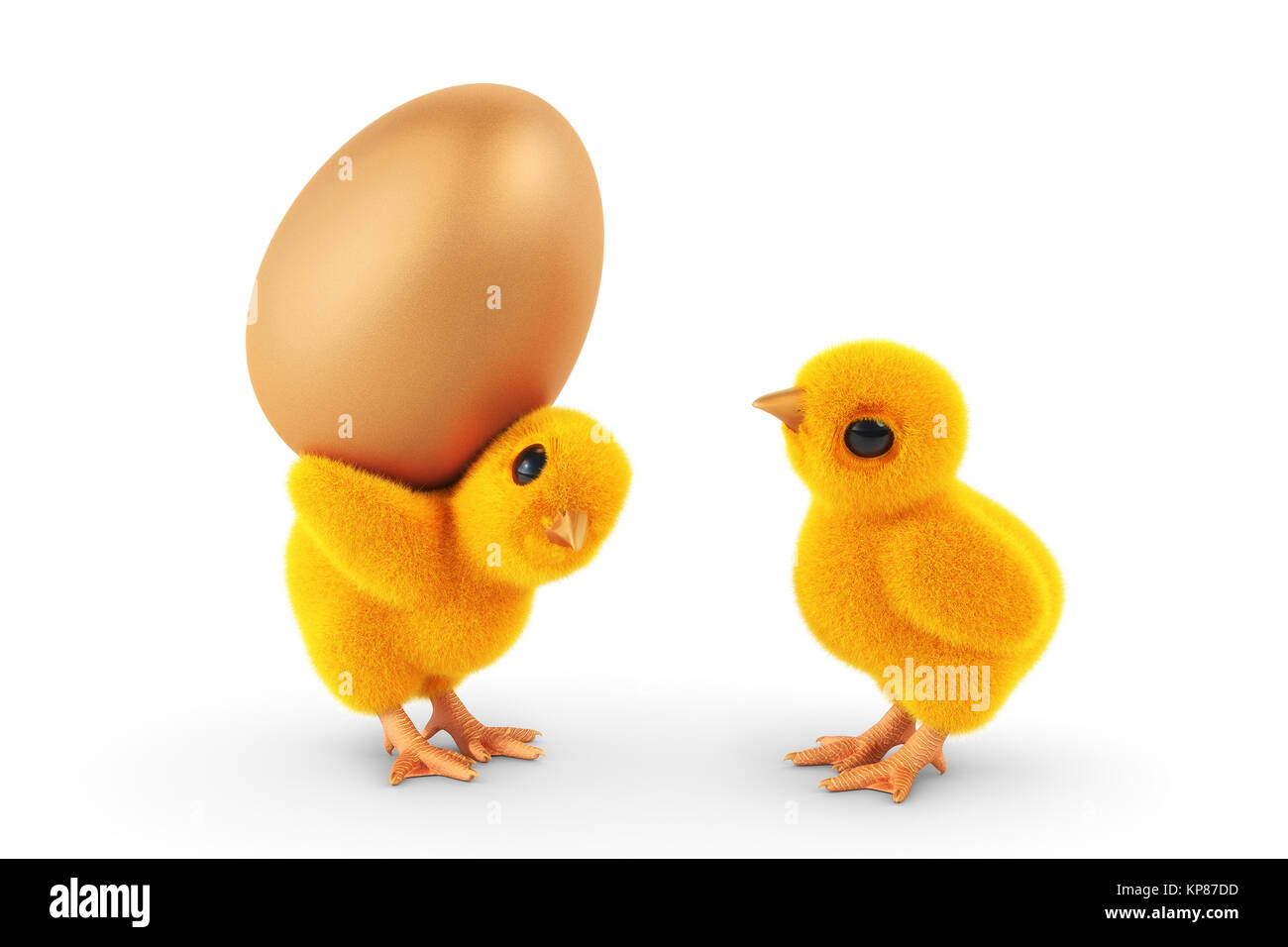 two chicks with egg Stock Photo Alamy