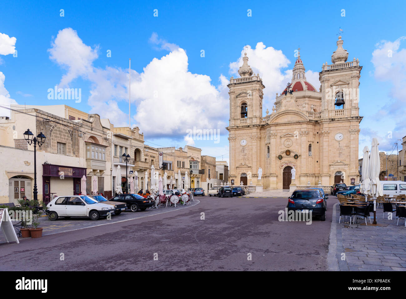 Xaghra Parish Church and town square, Gozo, Malta Stock Photo 168599611 Alamy
