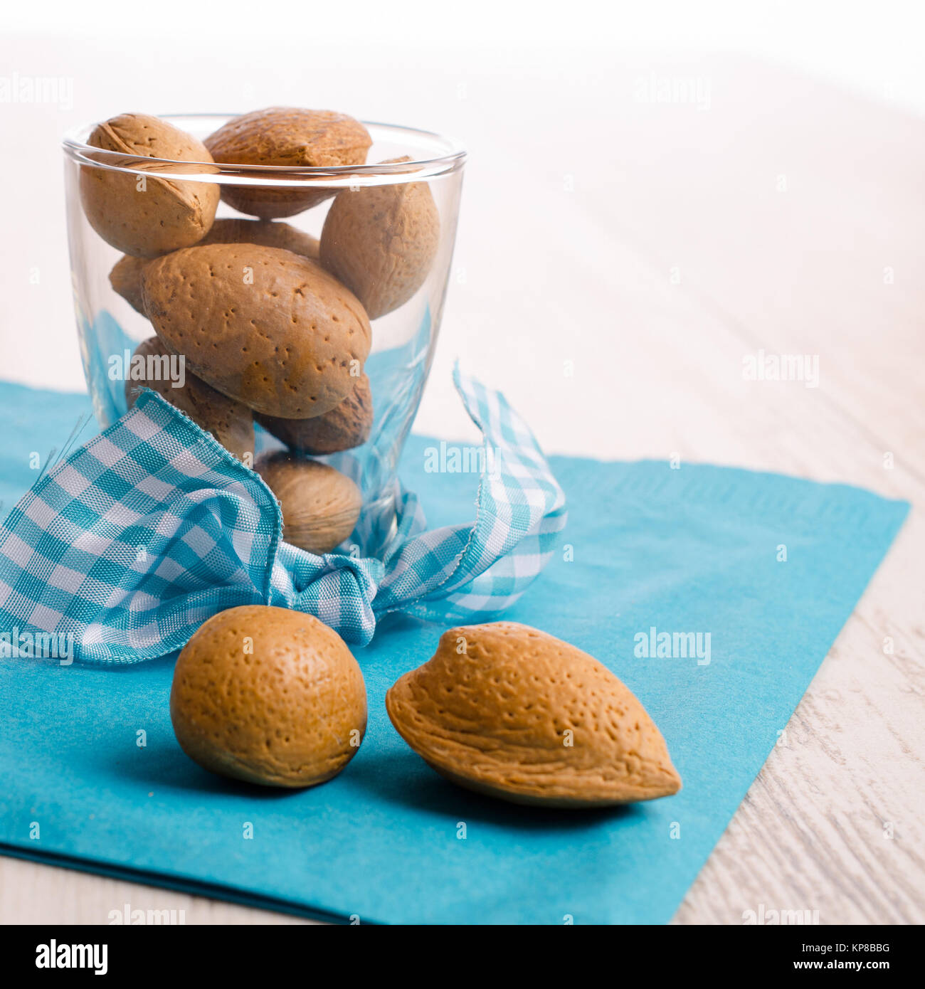 Almonds in a glass Stock Photo