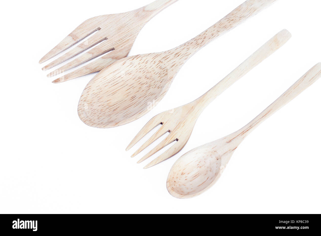 Wooden kitchen utensils isolated on white background Stock Photo - Alamy