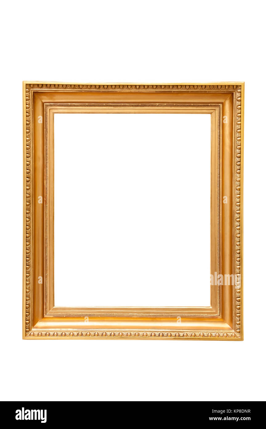 rectangle decorative golden picture frame Stock Photo - Alamy