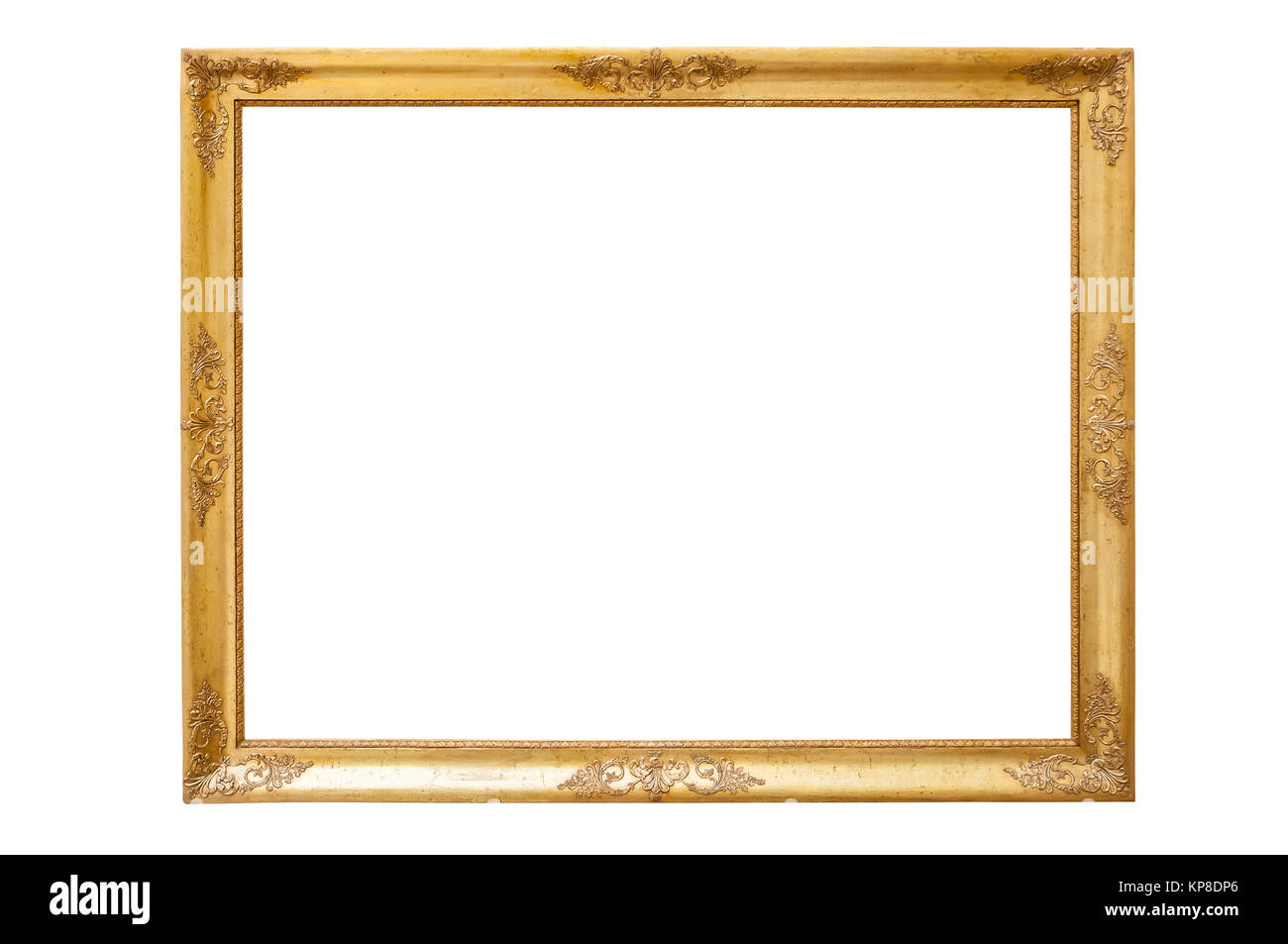 rectangle decorative golden picture frame Stock Photo - Alamy