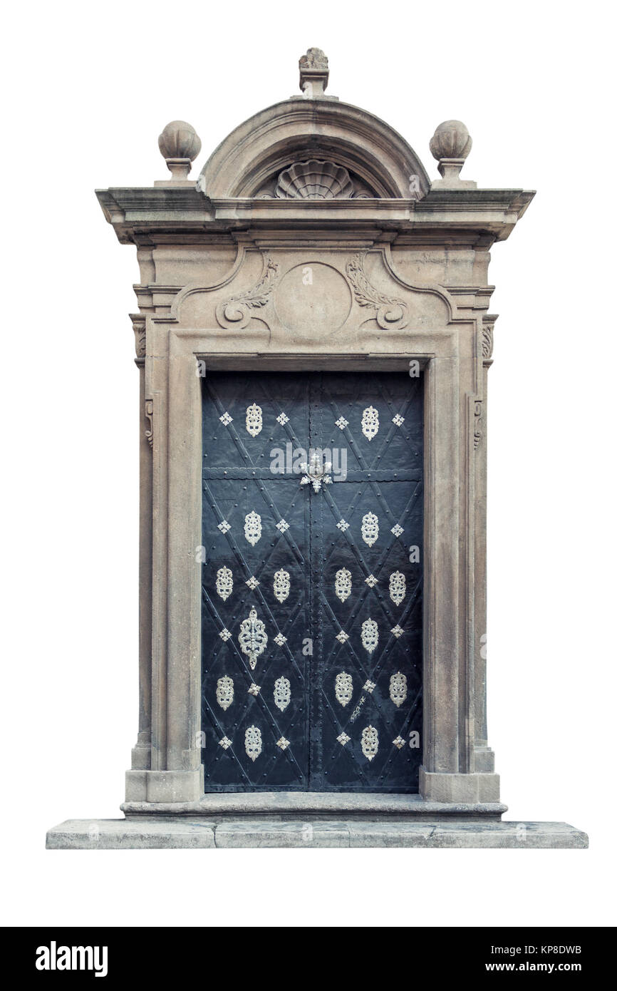 Decorative baroque palace doors isolated Stock Photo