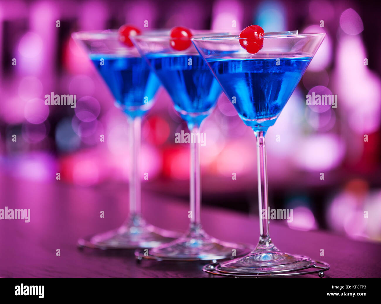 Cocktails Collection Blue Martini Stock Photo Alamy