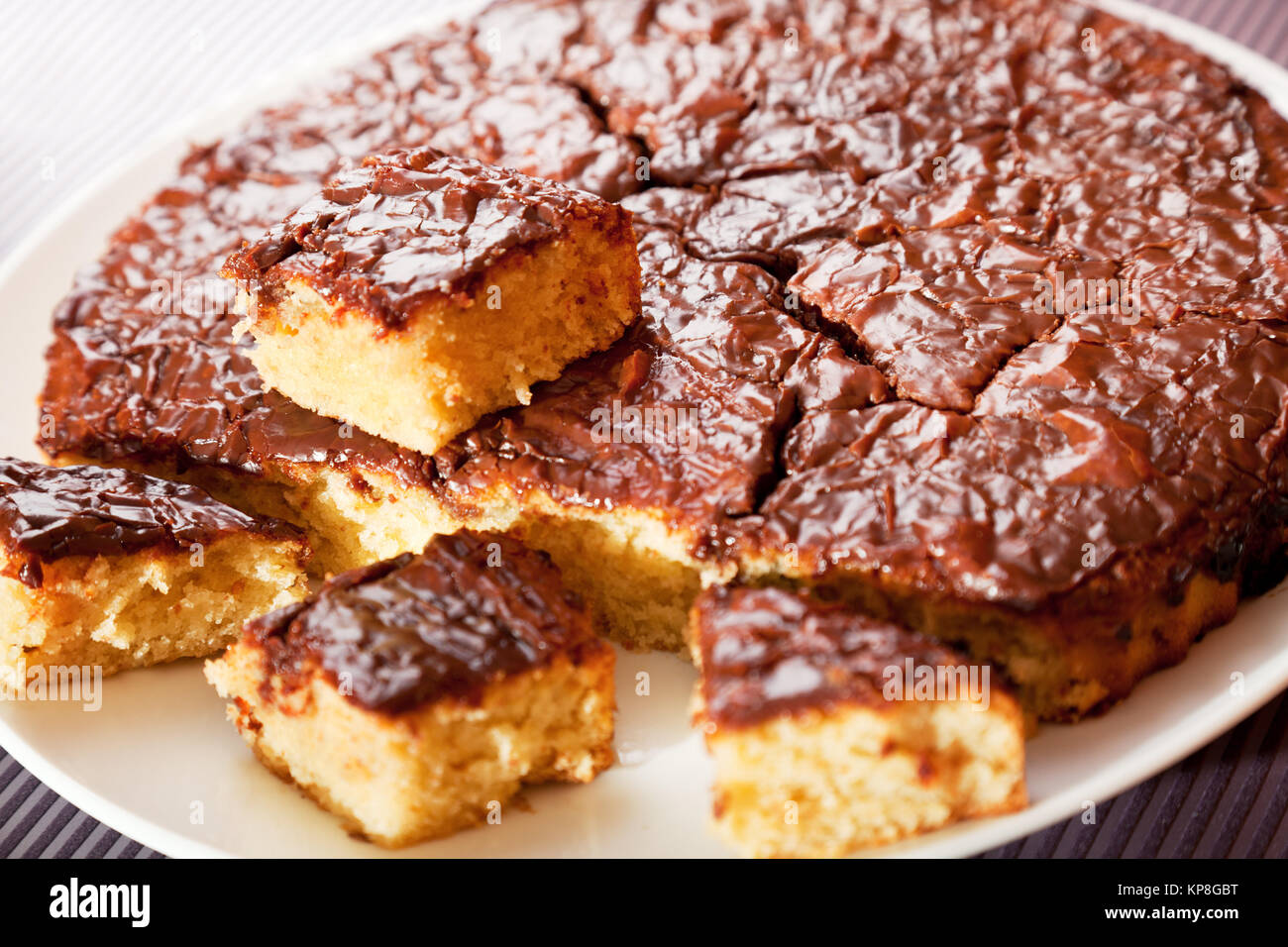Homemade cake with chocolate glaze,Homemade cake with chocolate glaze