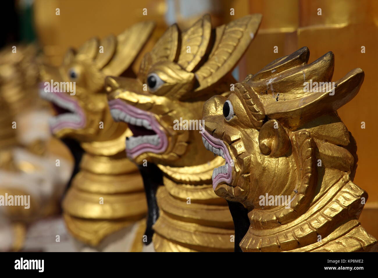 The Shwedagon Pagoda of Rangoon in Myanmar Stock Photo