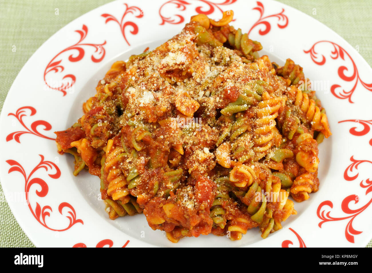 TriColor Vegetable Rotini Dinner Stock Photo Alamy