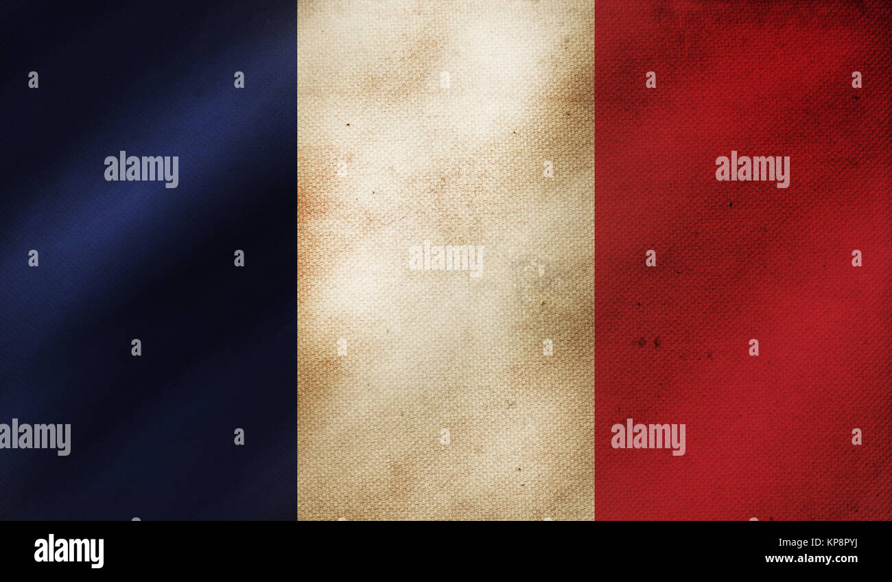 Vintage background with flag of France. Grunge style. Stock Photo