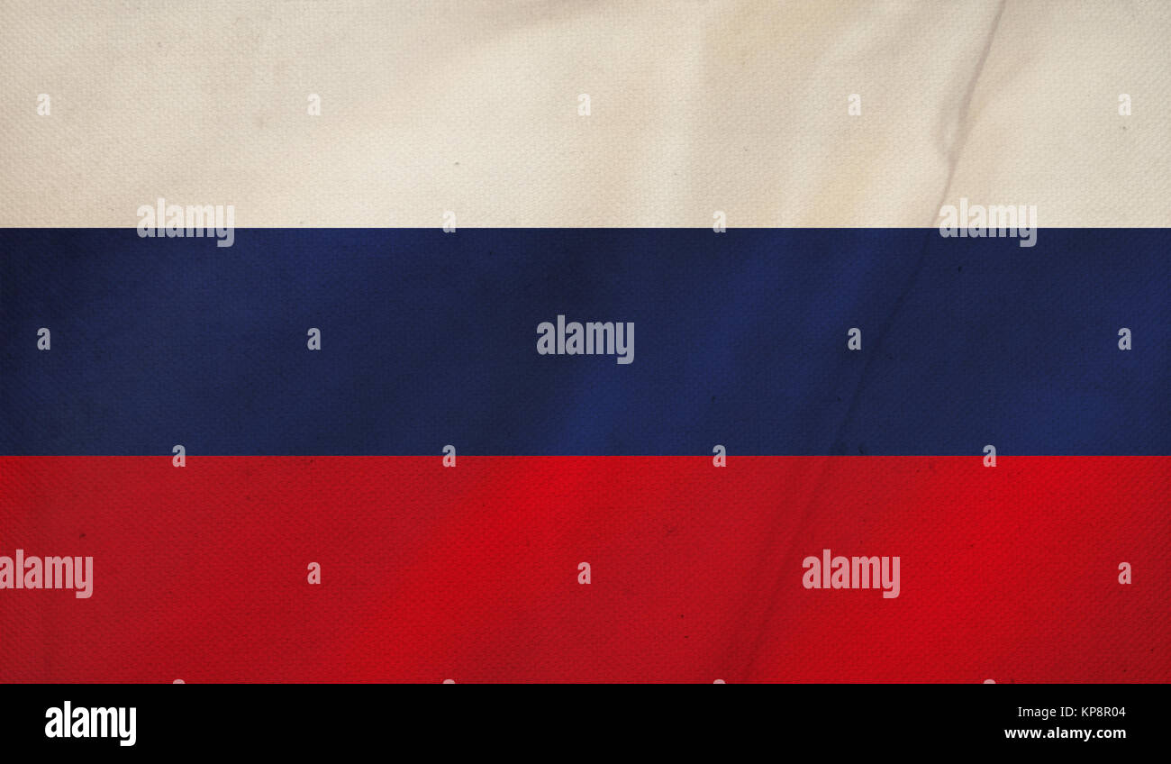 Vintage background with flag of Russia. Grunge style. Stock Photo
