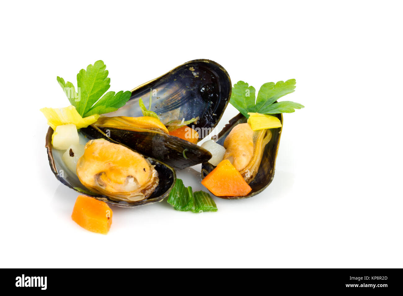 cooked mussels Stock Photo