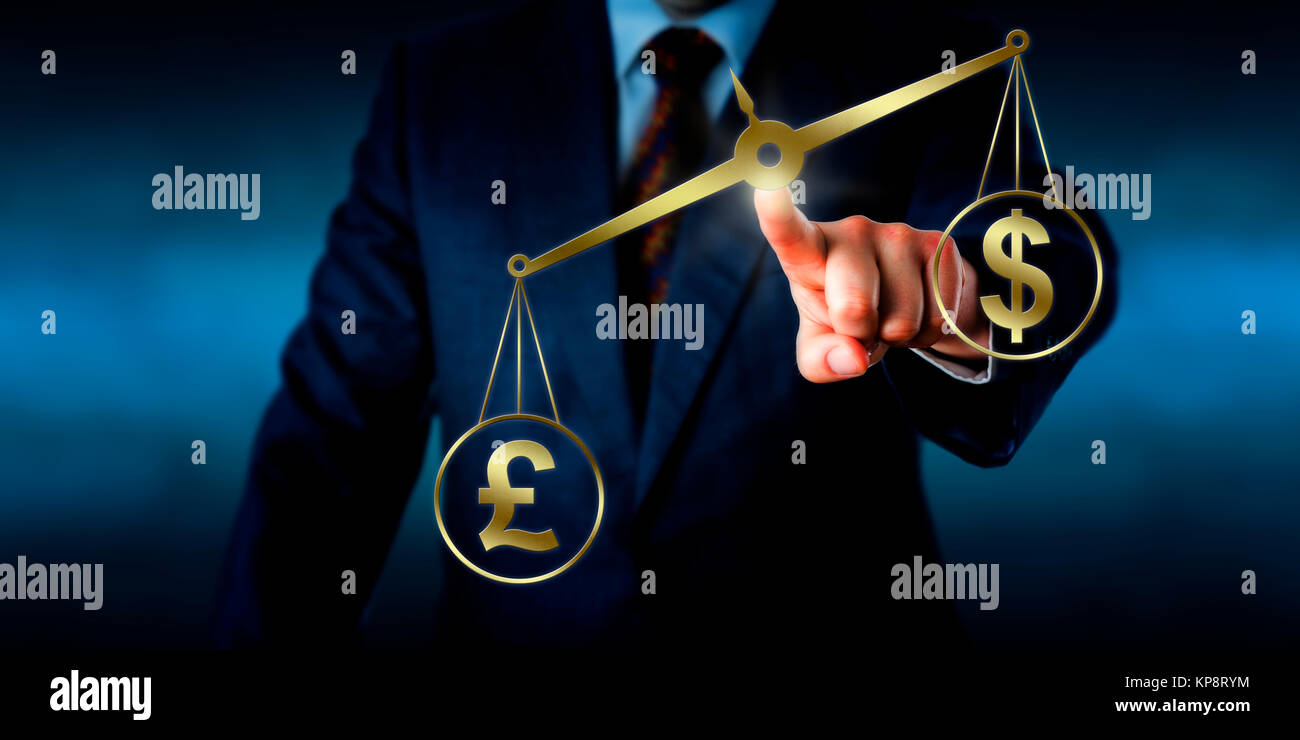 British Pound Sterling Outweighing The US Dollar Stock Photo