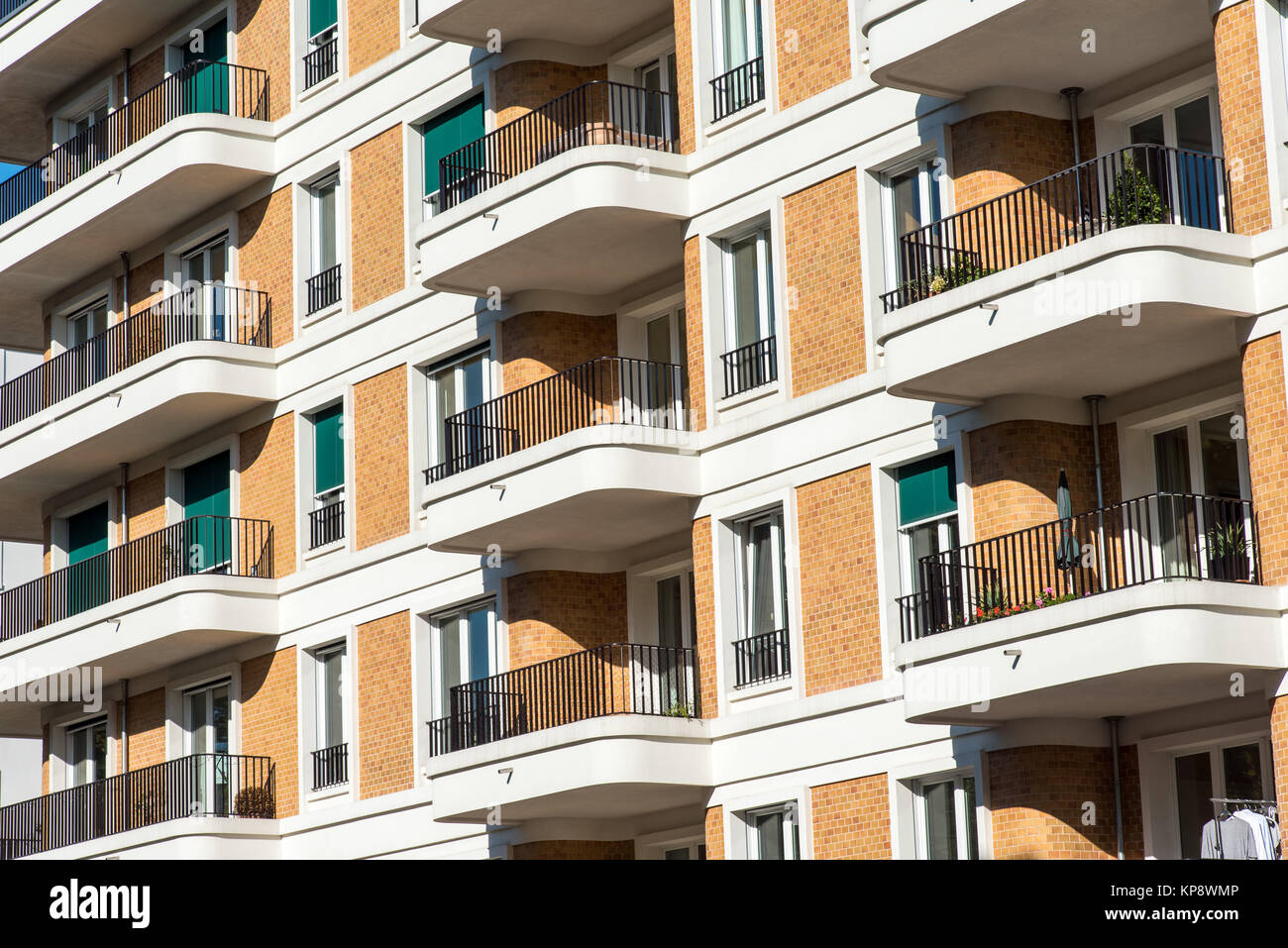 facade of a modern building with many balconies in berlin Stock Photo ...