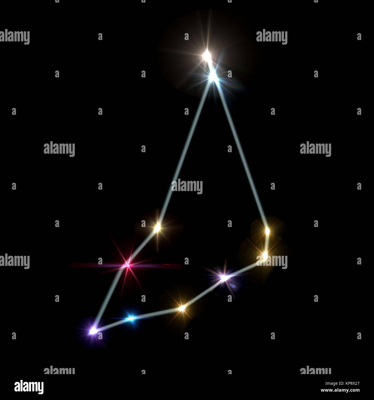 10 Capricorn Horoscopes with black background Stock Photo