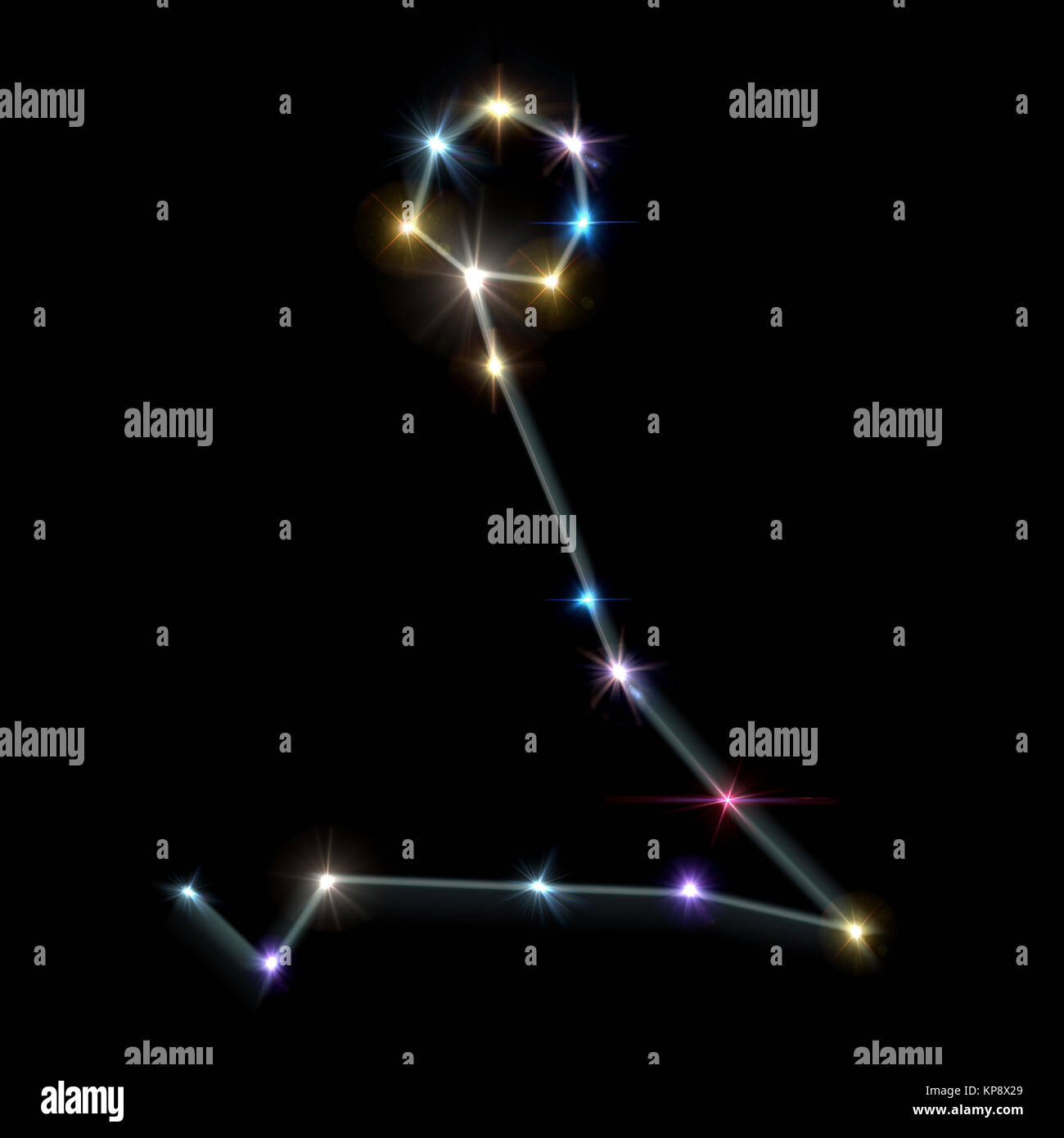 12 Pisces Horoscopes with black background Stock Photo