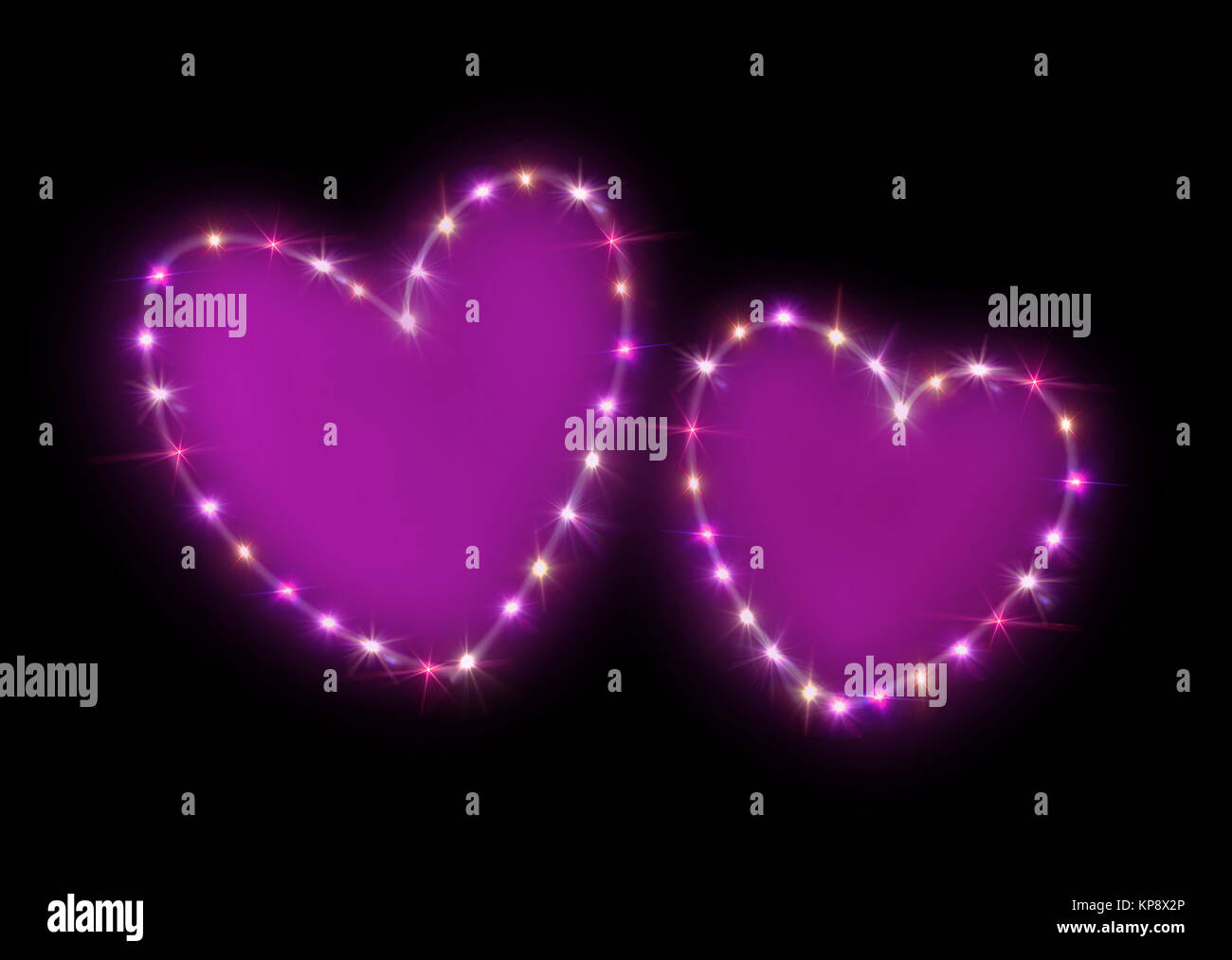 double pink hearts Stock Photo Alamy
