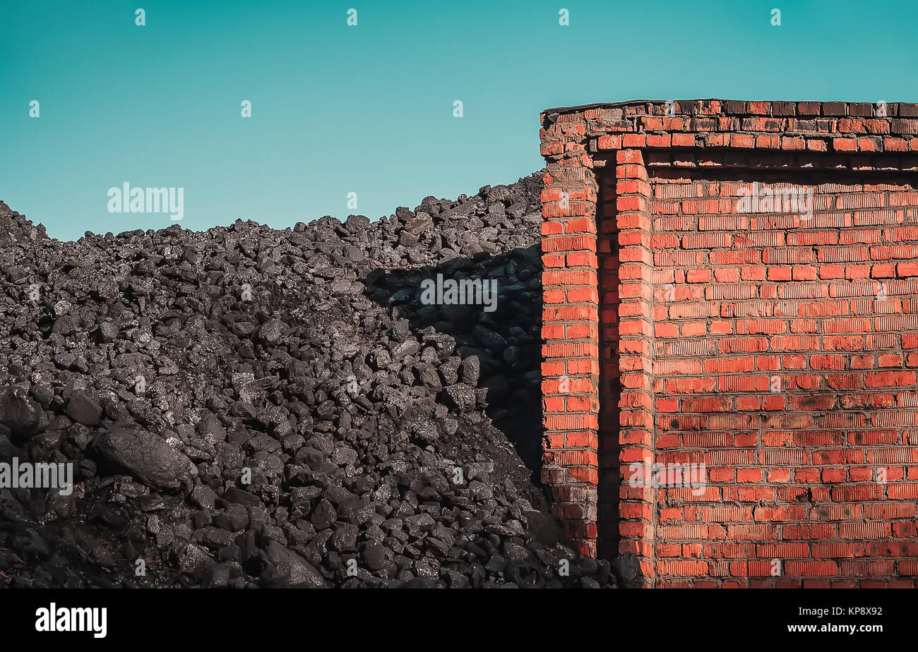Coal and brick wall Stock Photo Alamy