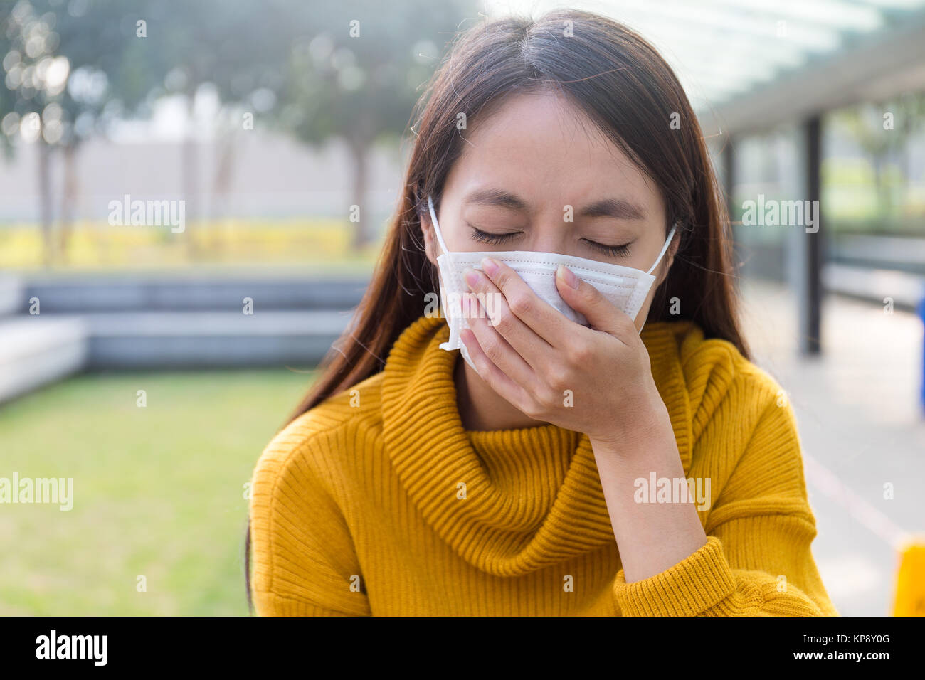 Young Woman want to vomit Stock Photo Alamy