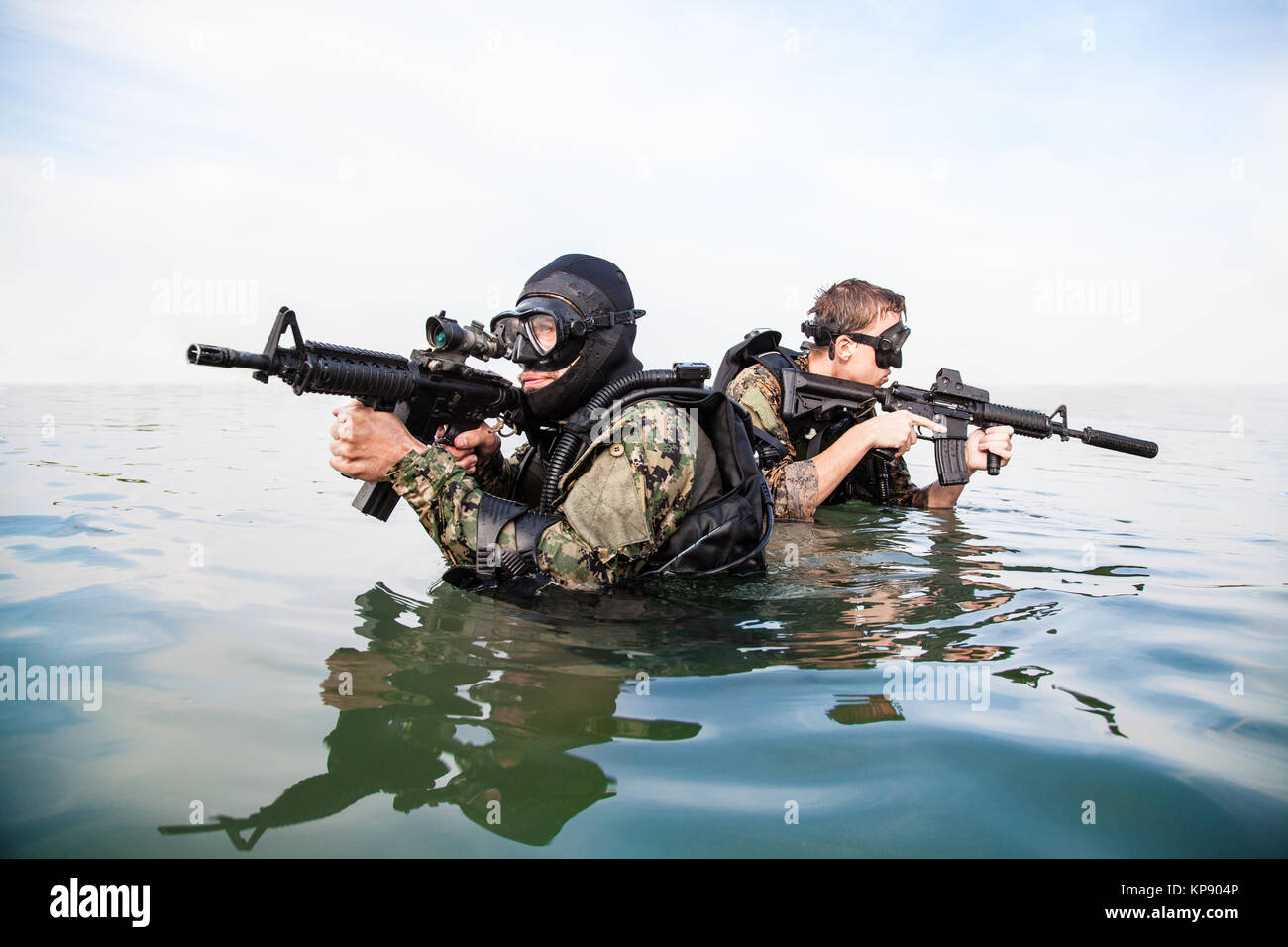 Navy SEAL frogmen Stock Photo