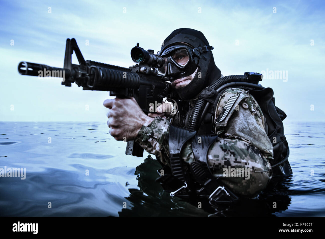 Navy SEAL frogman Stock Photo