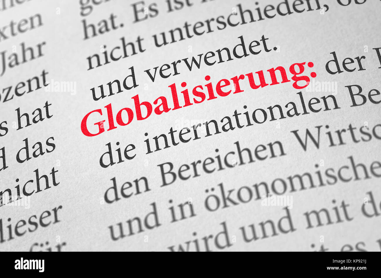 dictionary the term globalization Stock Photo Alamy