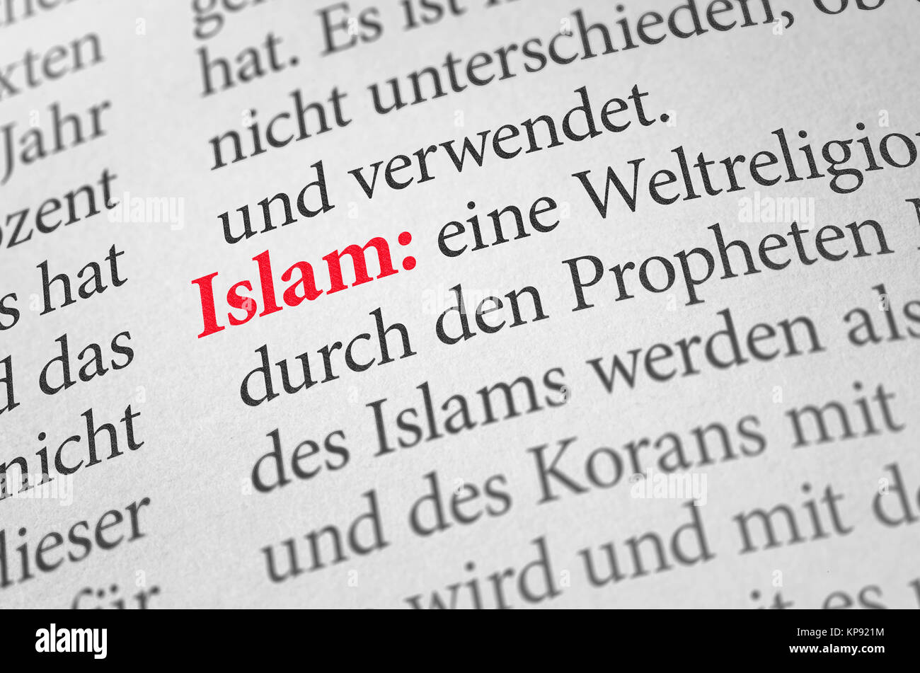 dictionary with the term islam Stock Photo
