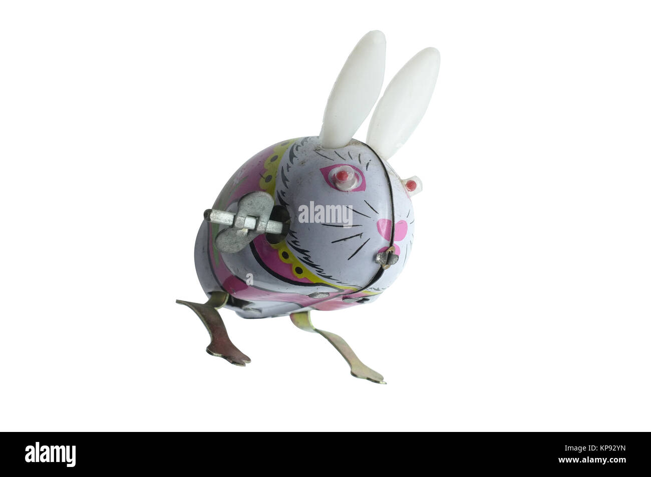 Windup vintage toy rabbit isolated on white background Stock Photo Alamy