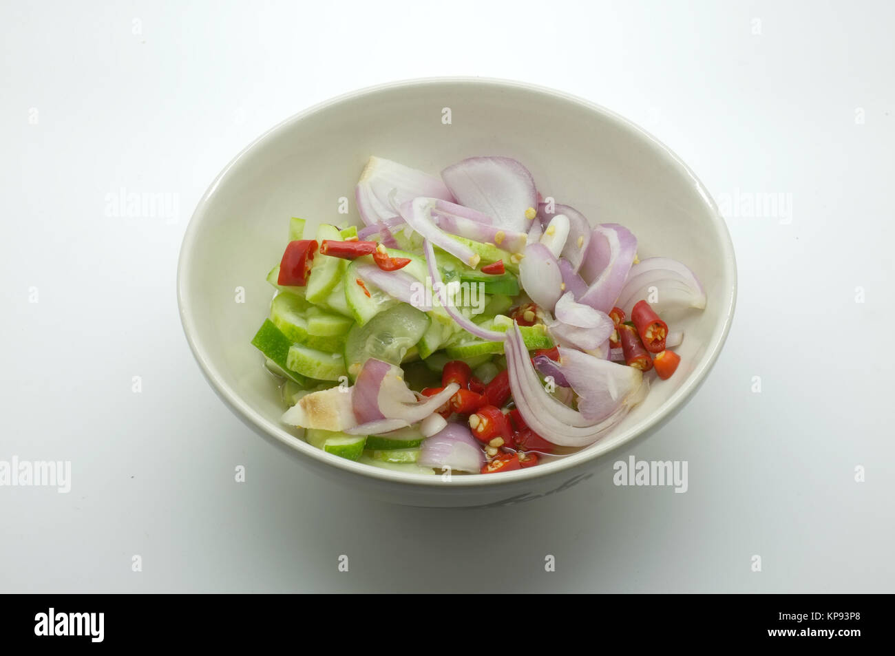 Acar, Ajat, Islamic salad, Vinegar pickled vegetable for grilled pork satay Stock Photo