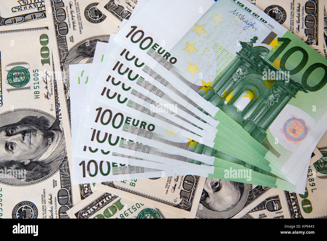 dollars and euro isolated on white background Stock Photo - Alamy