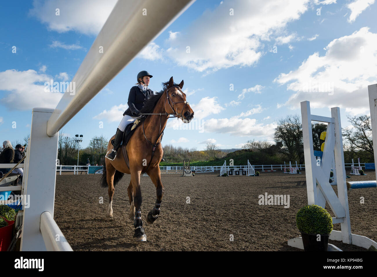 Horse and rider at an equestrian event Stock Photo Alamy