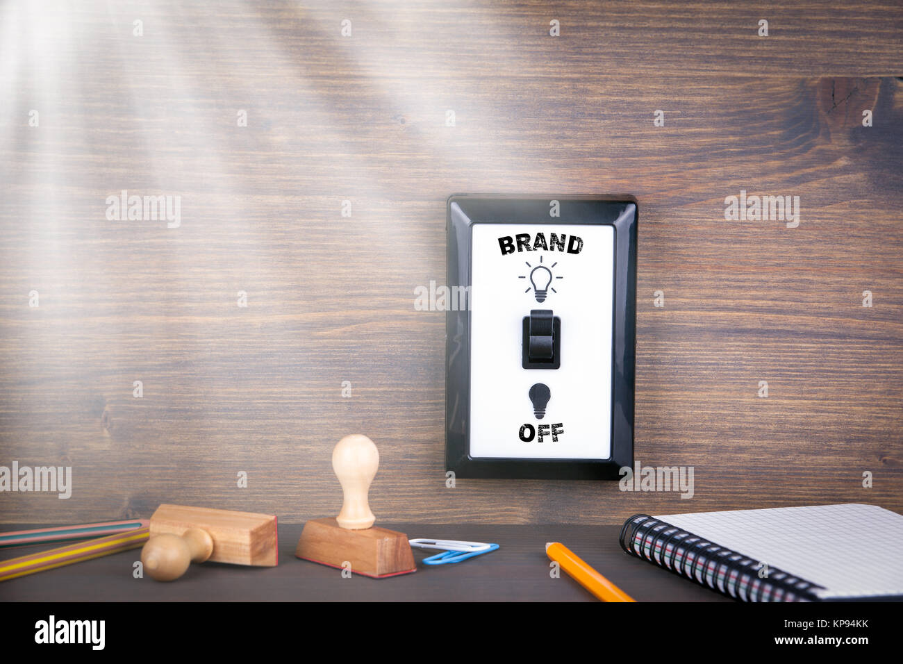 light switch is switched from off to brand. business opportunities and