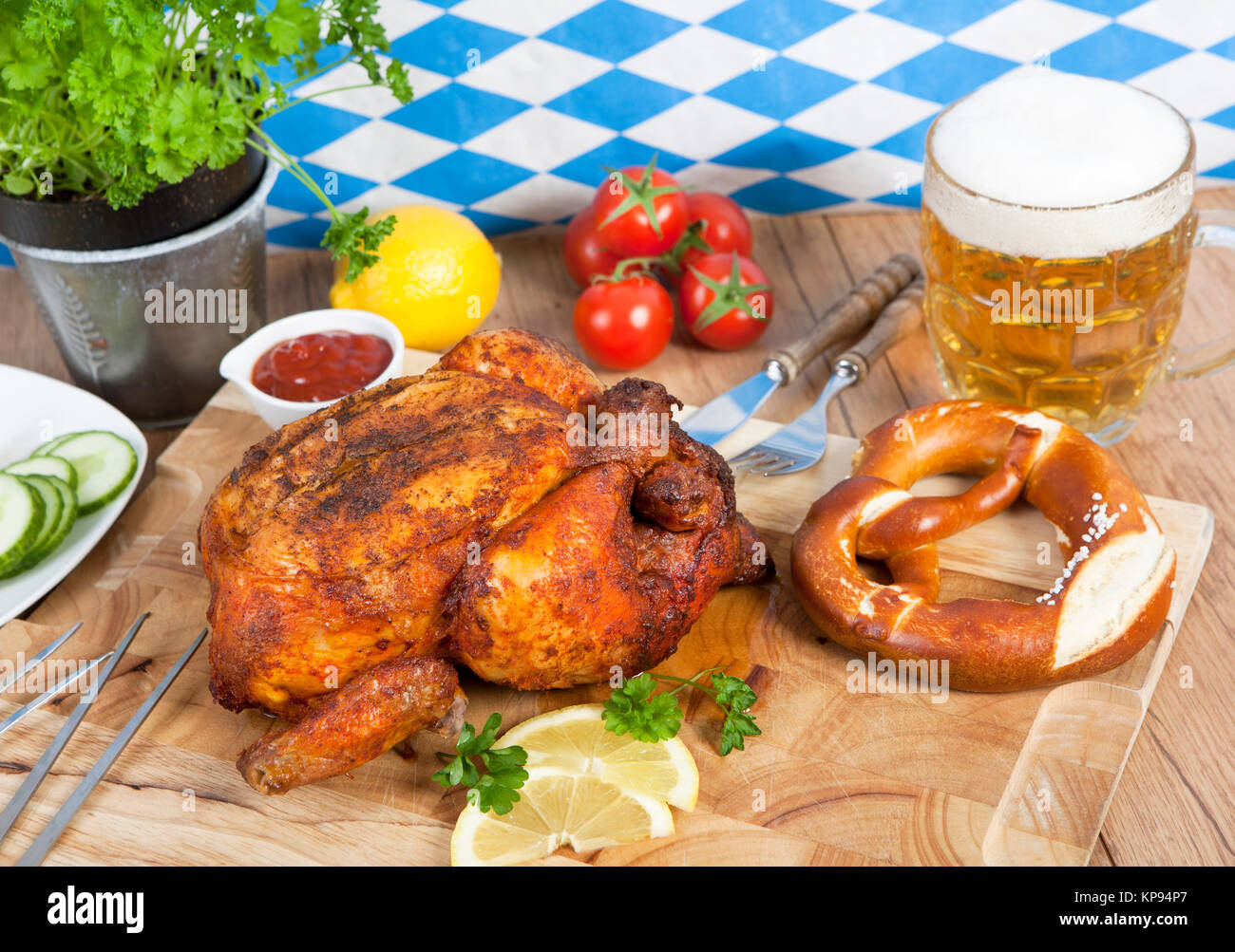 chicken with beer Stock Photo Alamy