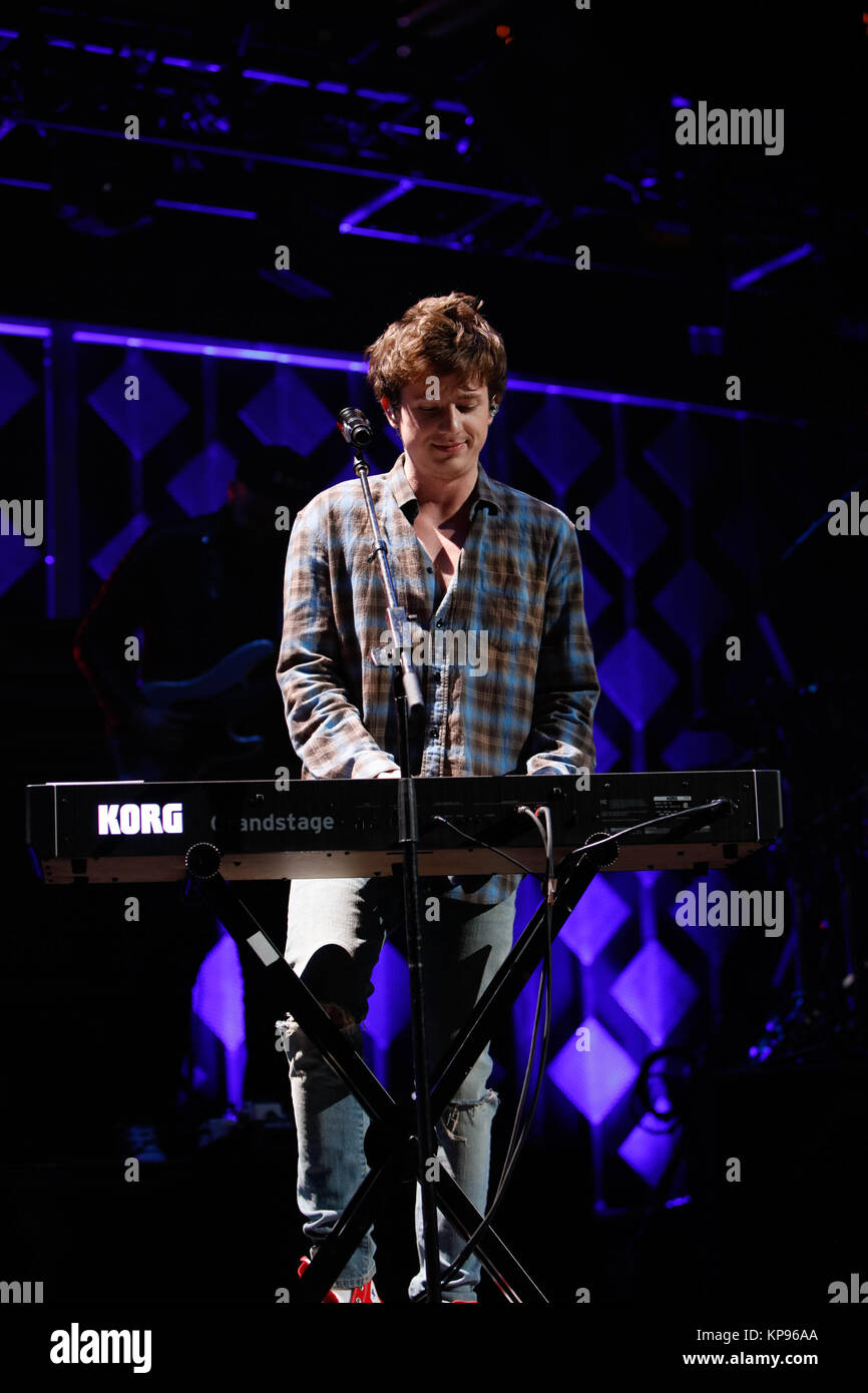 Charlie Puth performs at the 99.5FM Jingle Ball presented by Capital One at the Capital One Center in Washington D.C. on 12/11/17 Stock Photo