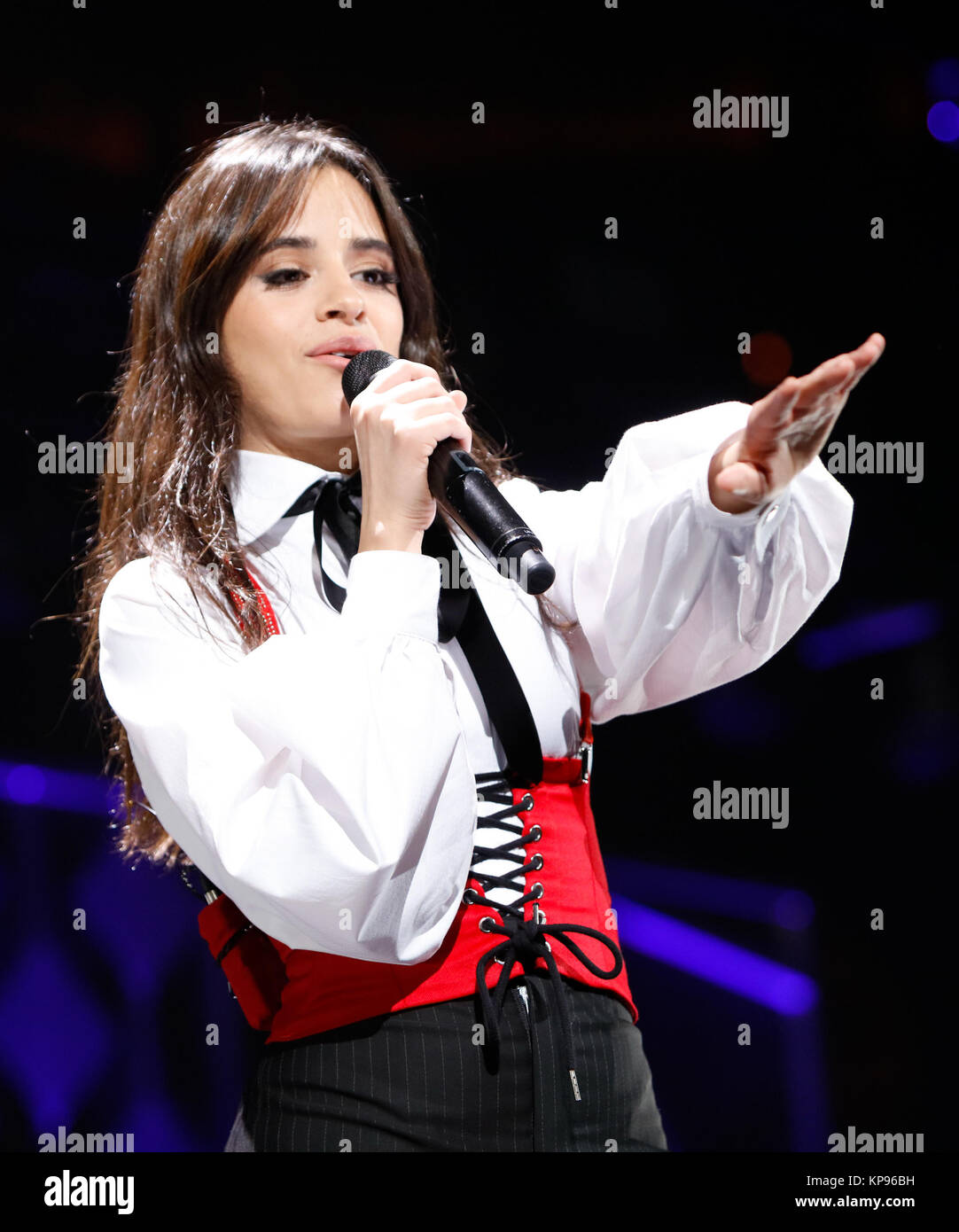 Camilla Cabello performs at the 99.5FM Jingle Ball presented by Capital One at the Capital One Center in Washington D.C. on 12/11/17 Stock Photo