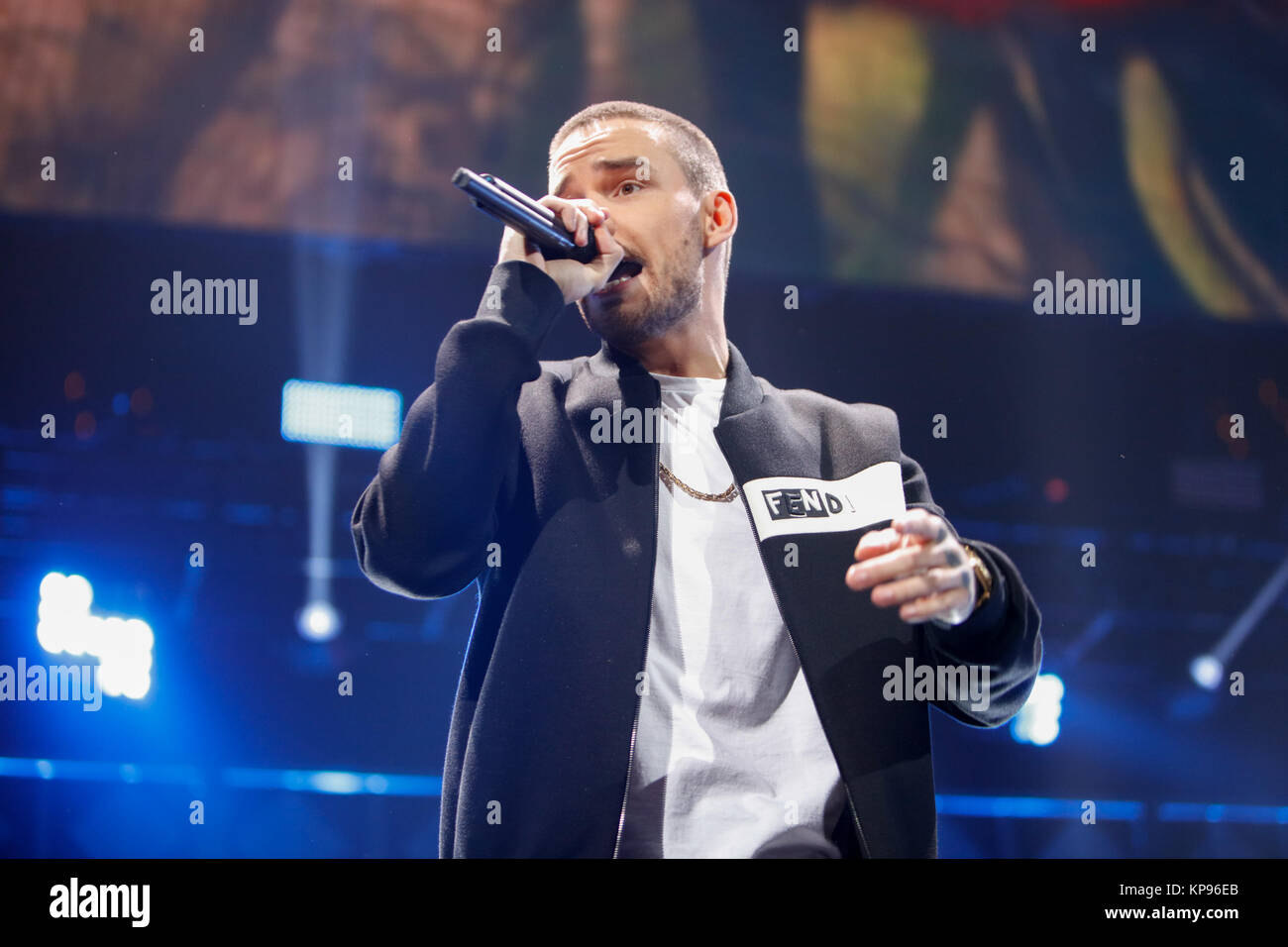 Liam Payne performs at the 99.5FM Jingle Ball presented by Capital One at the Capital One Center in Washington D.C. on 12/11/17 Stock Photo