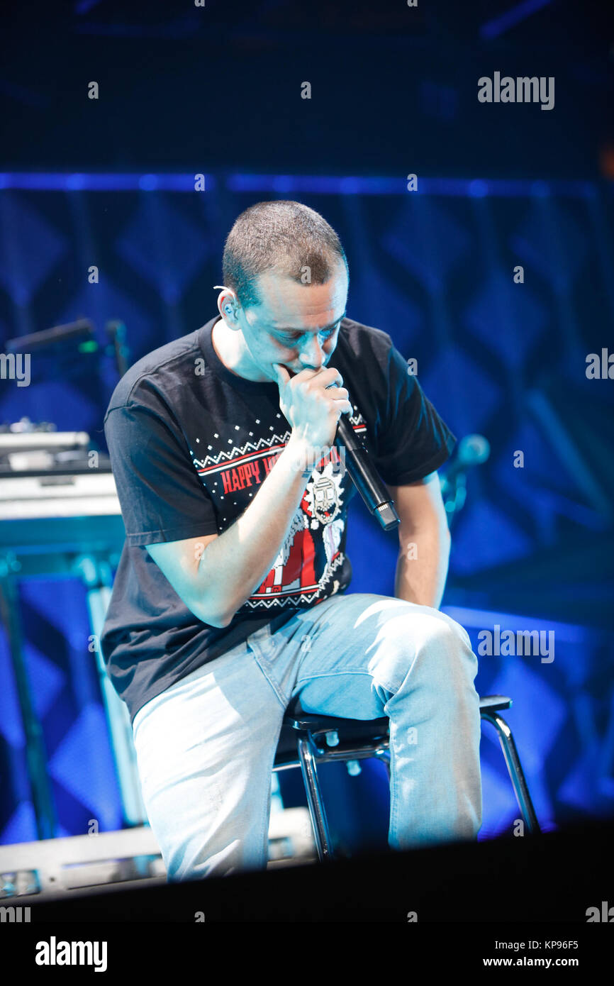 Logic performs at the 99.5FM Jingle Ball presented by Capital One at the Capital One Center in Washington D.C. on 12/11/17 Stock Photo