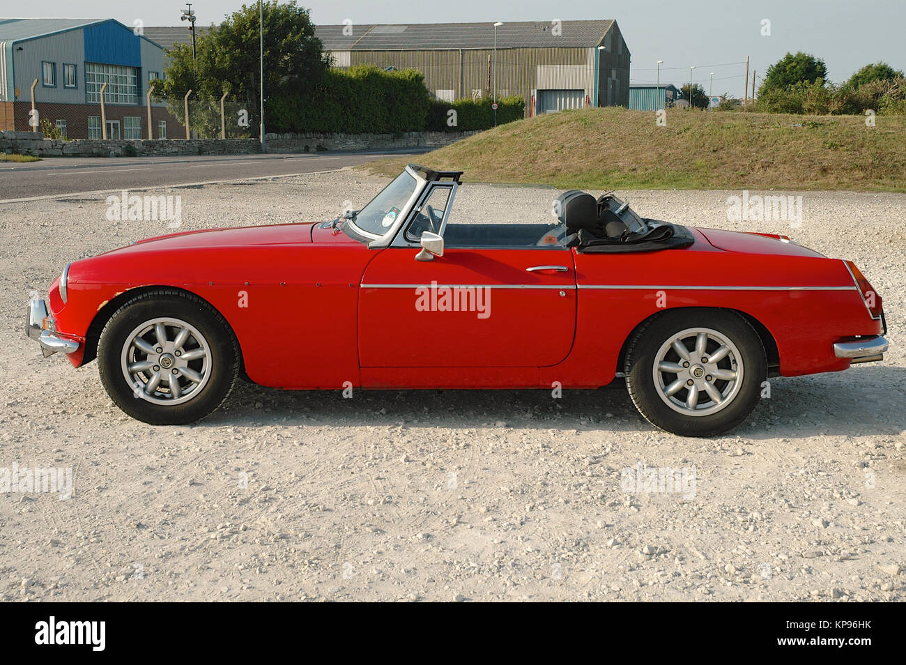 Red MG convertible car Stock Photo