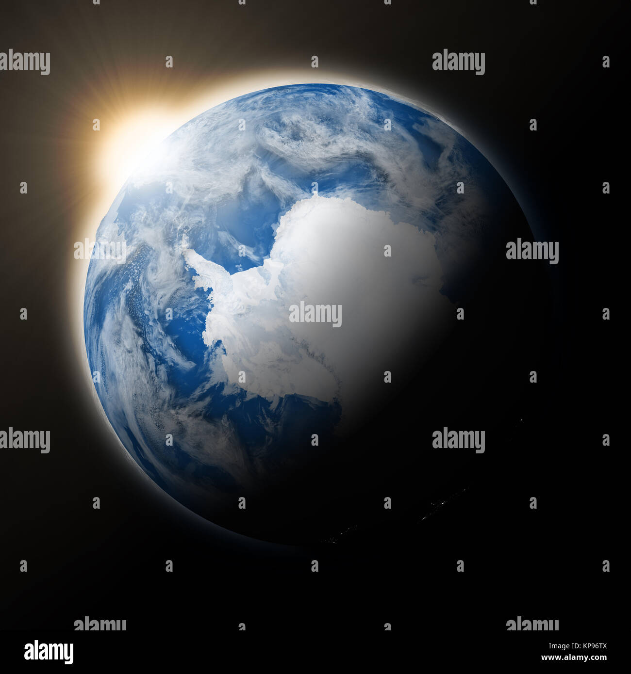 Sun over Antarctica on planet Earth Stock Photo - Alamy