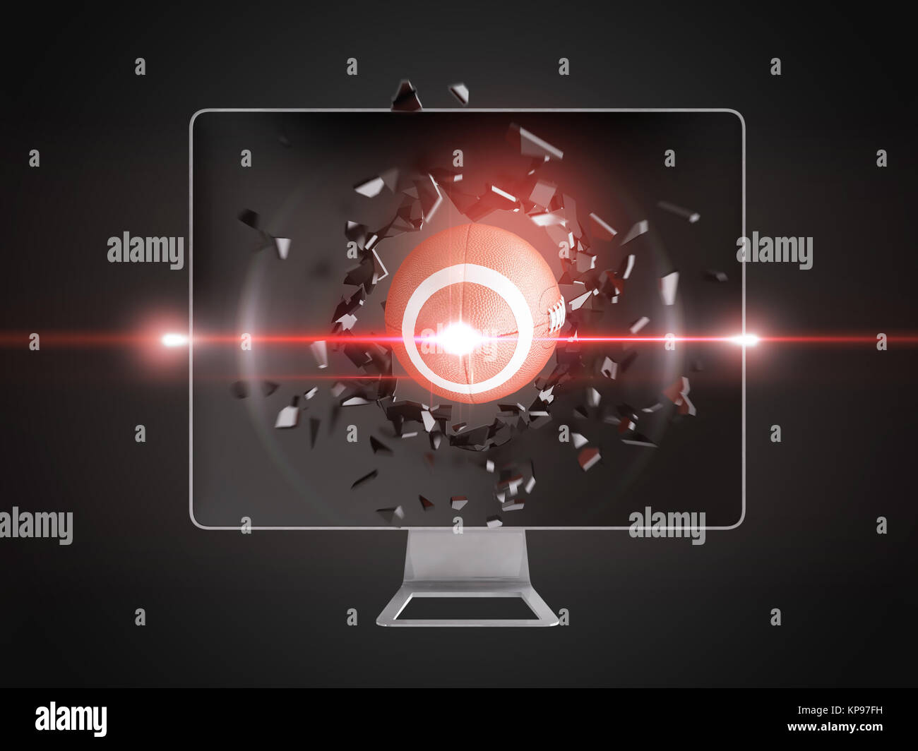 football destroy computer screen Stock Photo Alamy