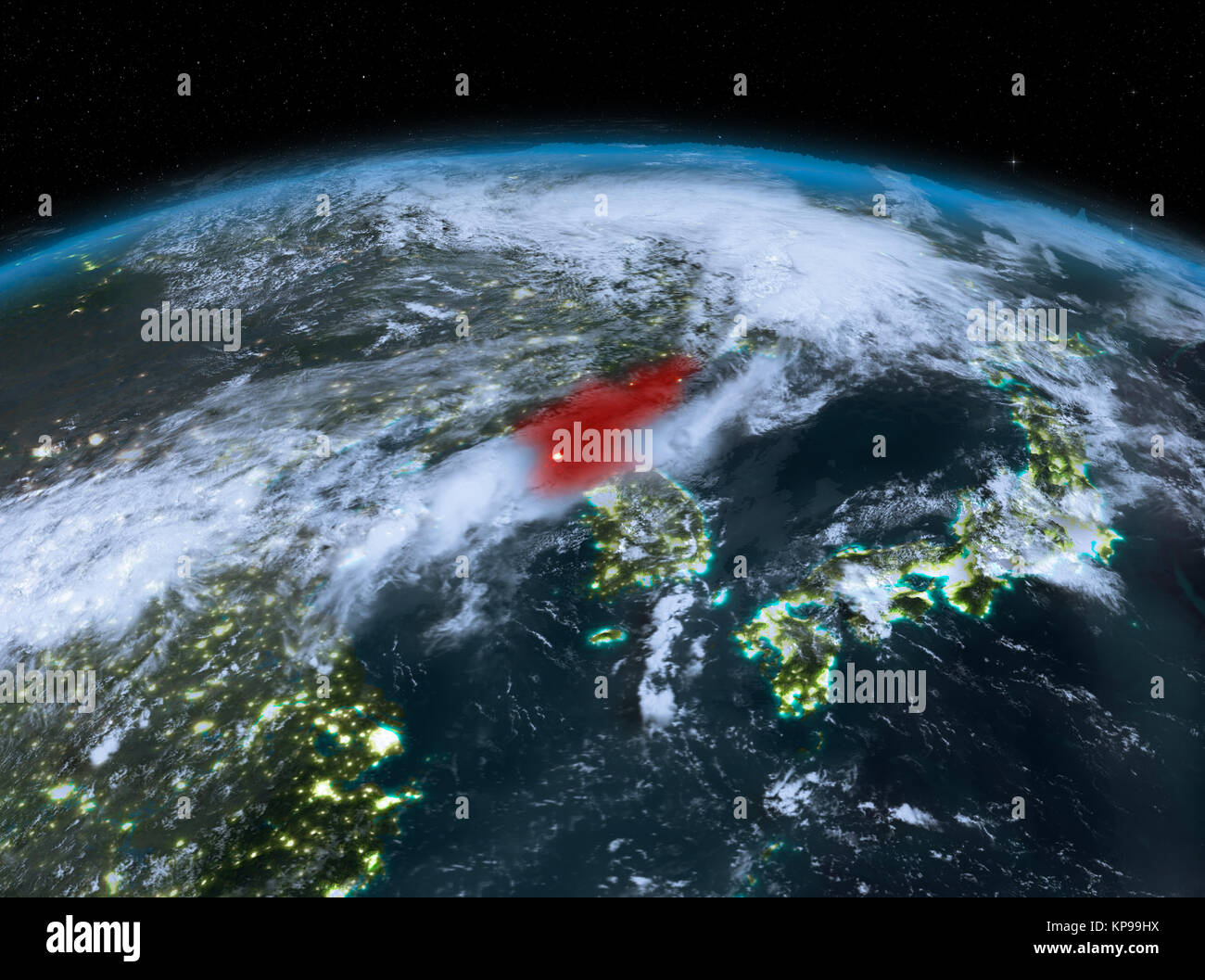 Satellite Image Of Earth At Night North Korea