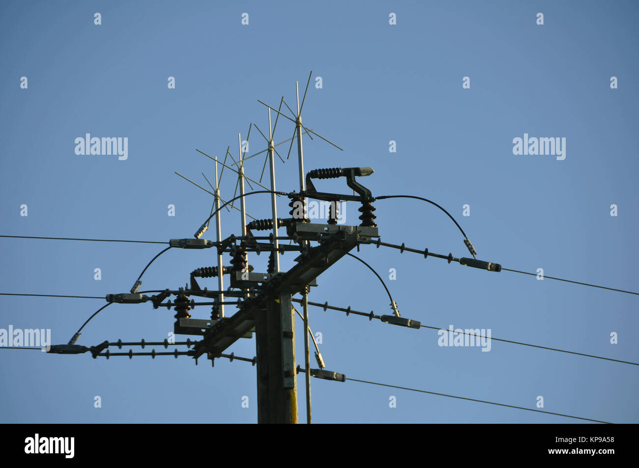 overland transmission line in germany Stock Photo